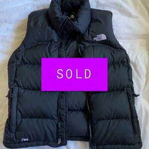 SOLD The North Face Women’s Black Puffer Vest 700